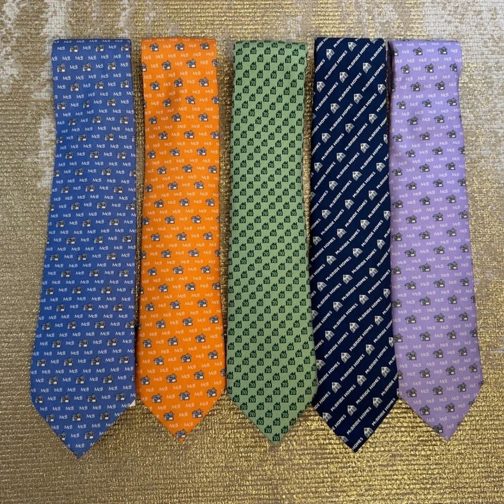 VINEYARD VINES X McBRIDE & SONS Homebuilders Custom Silk Necktie Bundle NWT
